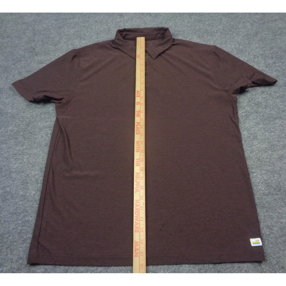 Vuori Polo Shirt Mens L Raisin Strato Tech Short Sleeve Lightweight Performance - Picture 11 of 11